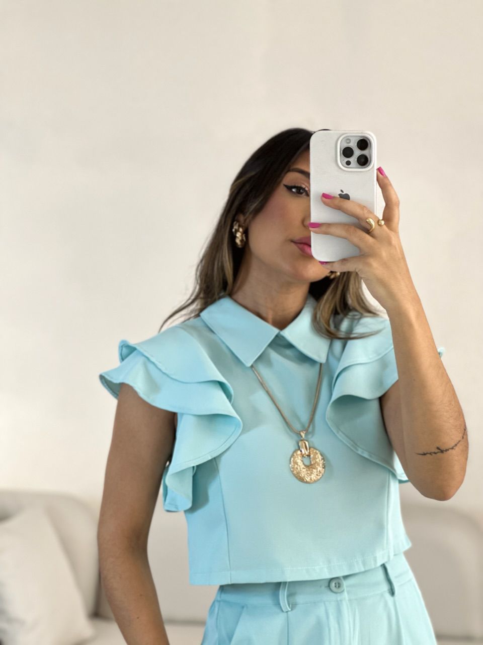 CONJUNTO DÉBORA CALÇA VERDE ÁGUA