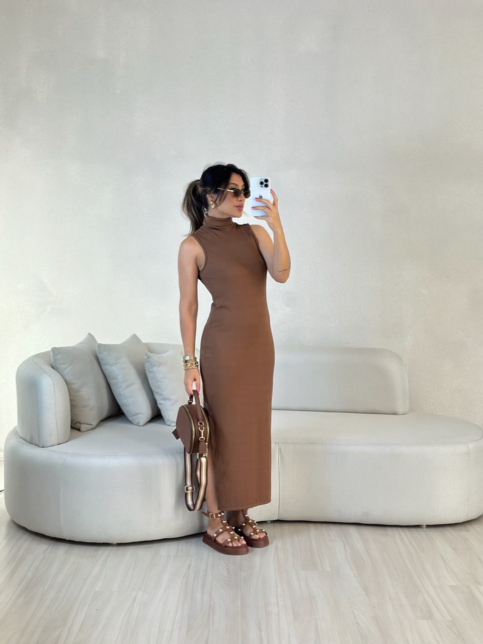 VESTIDO NAYLA CAVADO MARROM