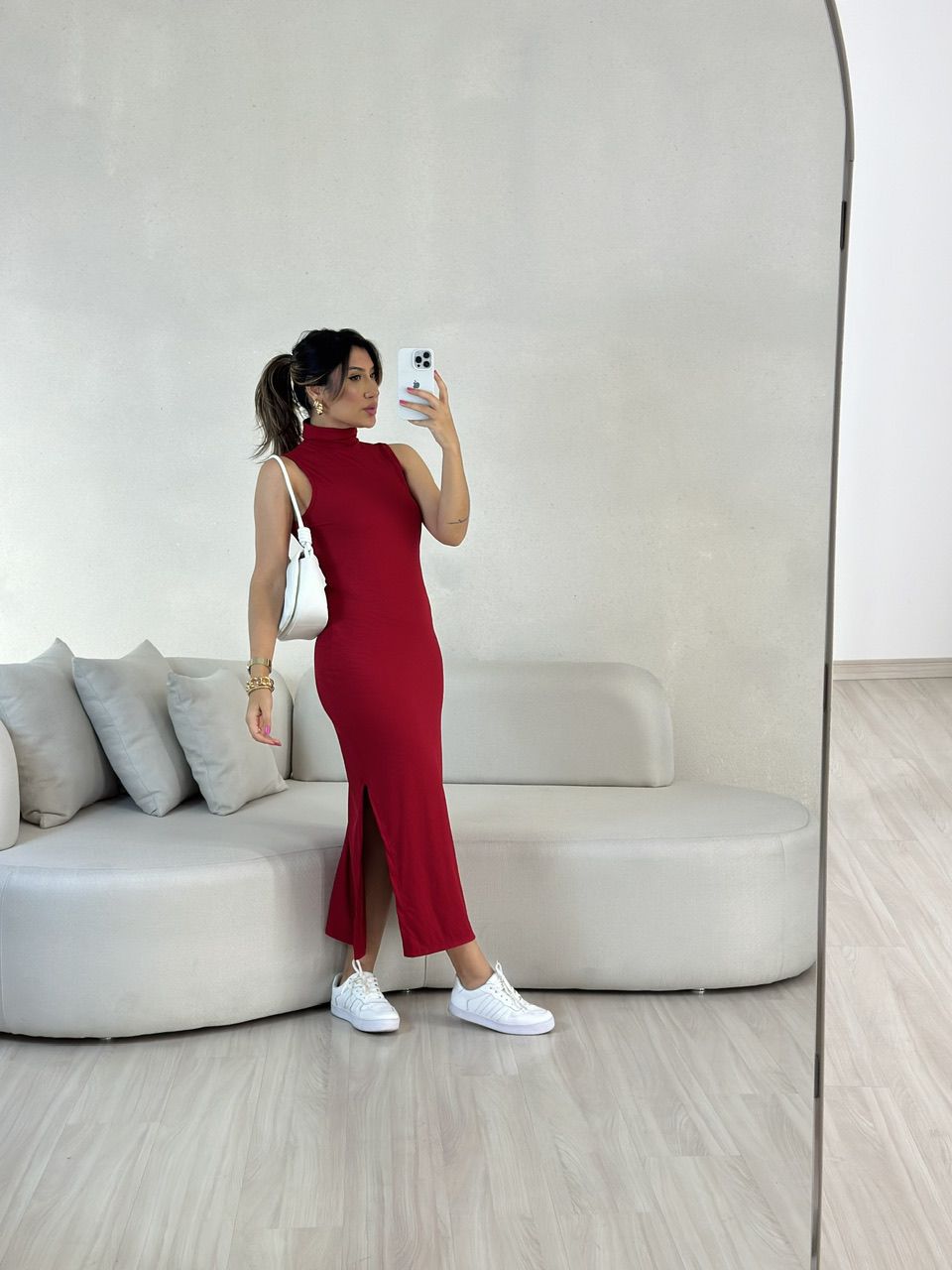 VESTIDO NAYLA CAVADO VERMELHO