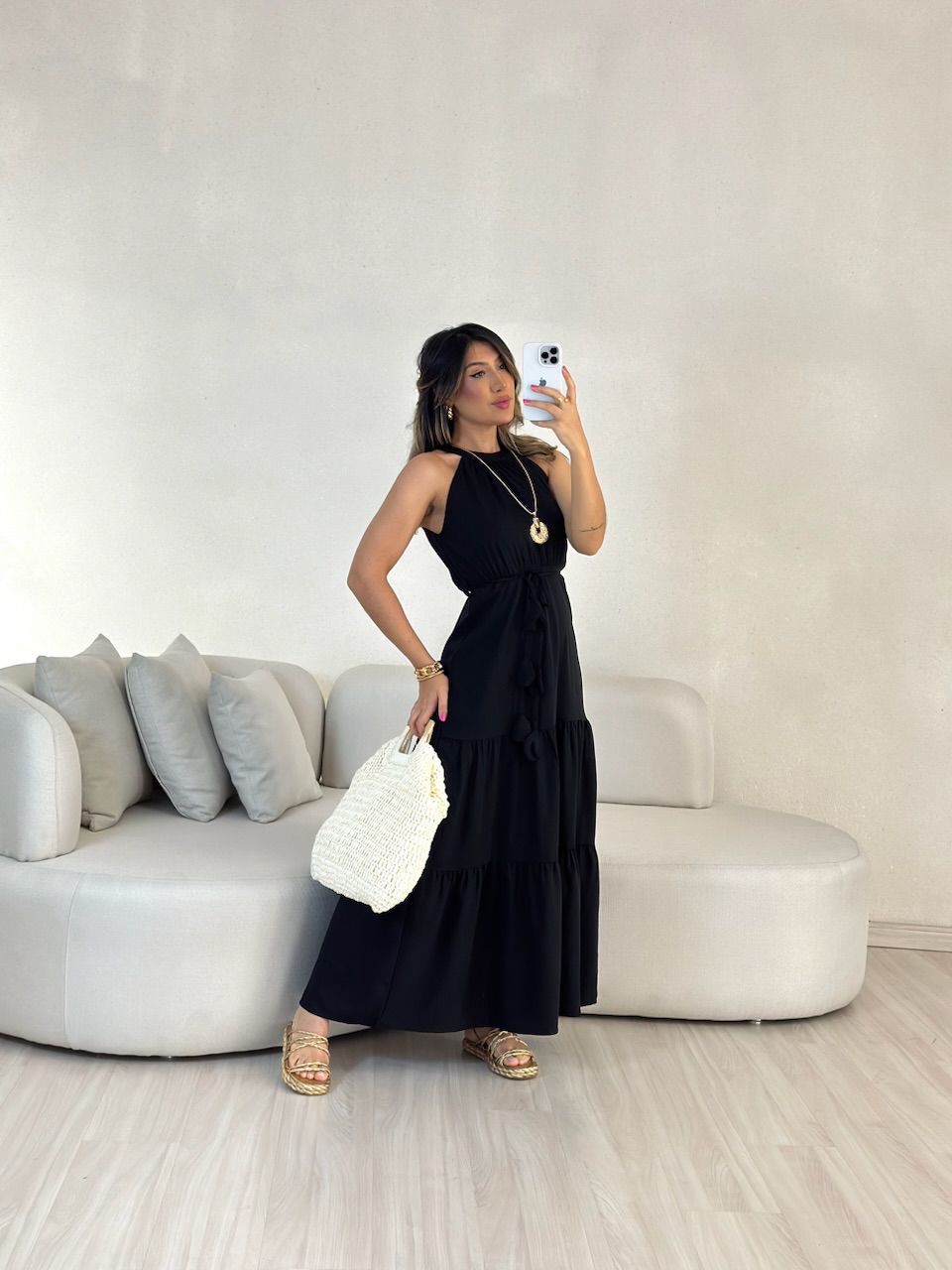 VESTIDO DAIANA LONGUETE PRETO