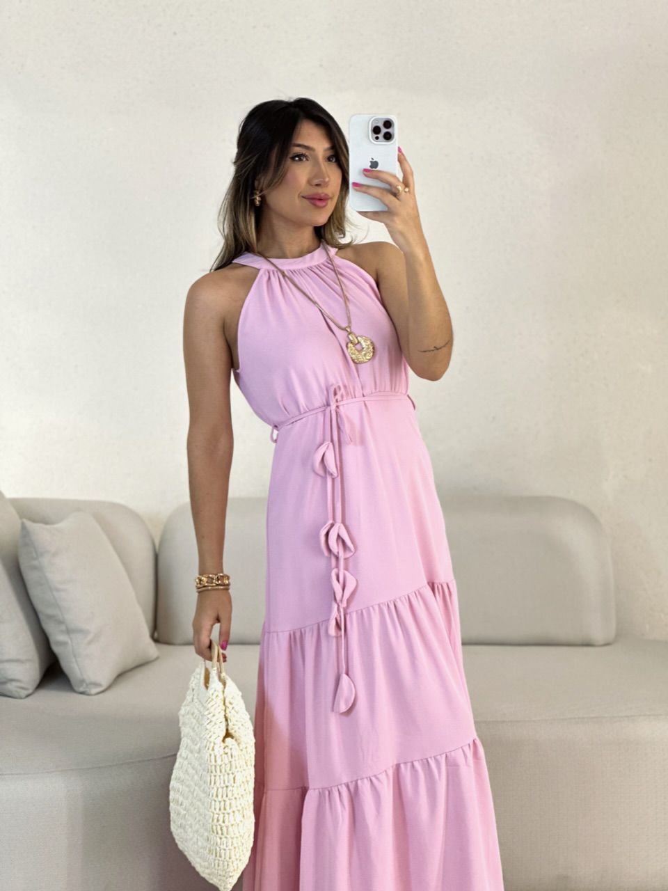VESTIDO DAIANA LONGUETE ROSA