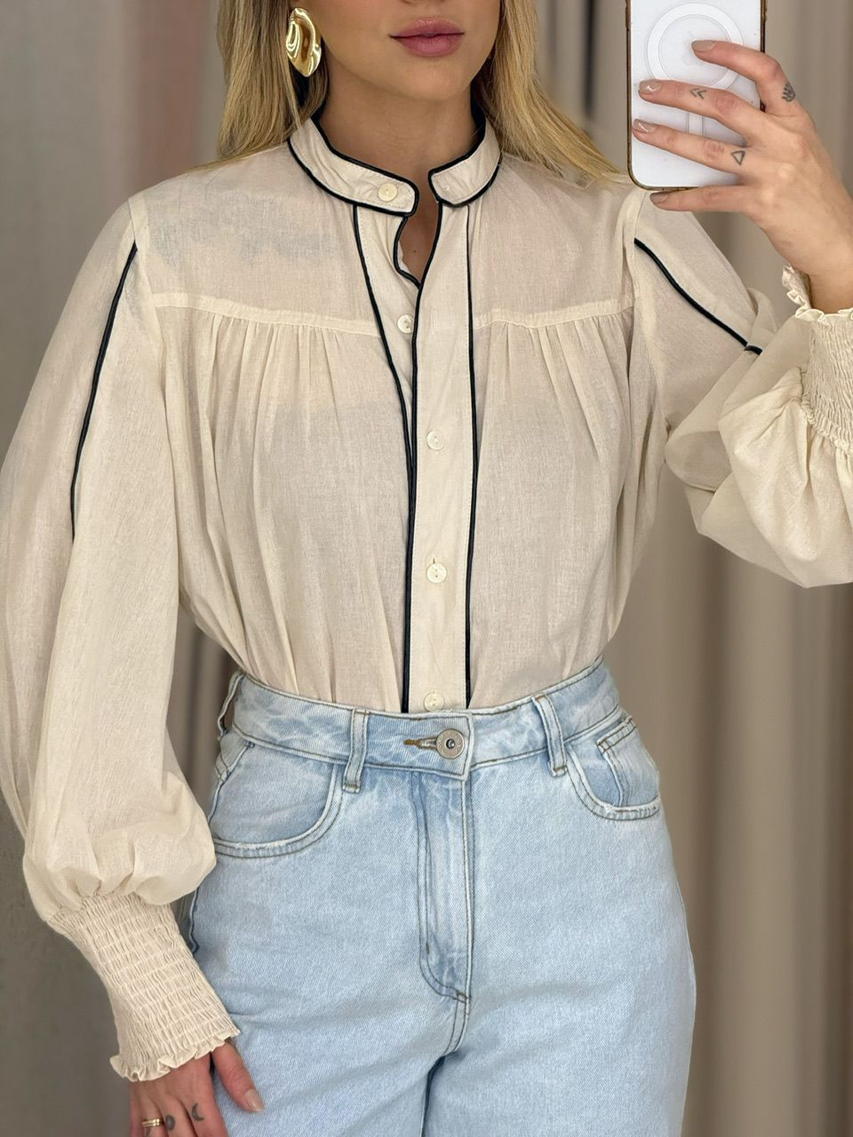 CAMISA ALESSANDRA VIÉS AREIA