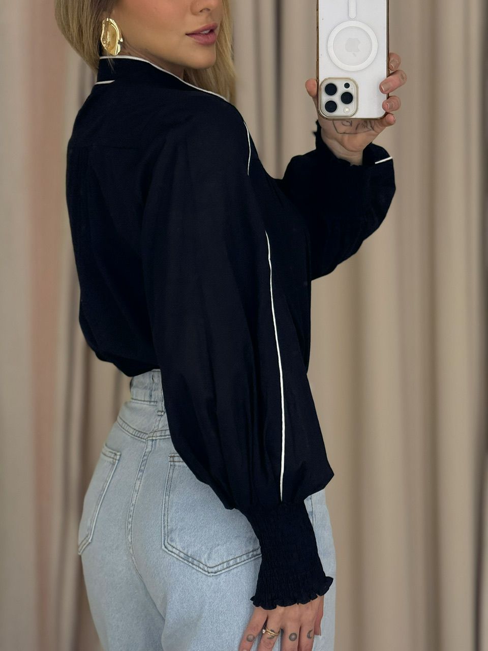 CAMISA ALESSANDRA VIÉS PRETA