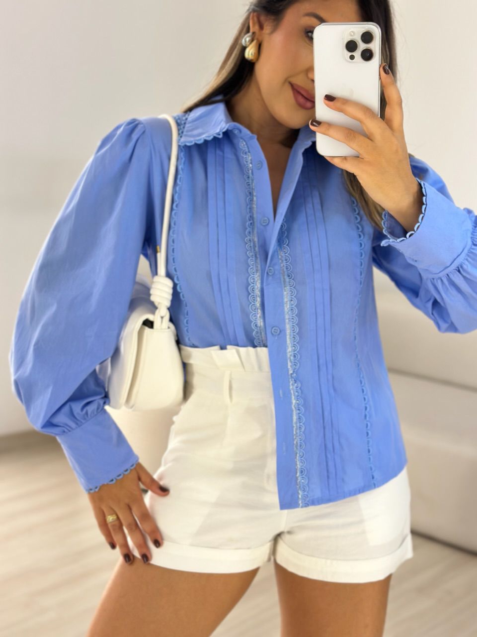 CAMISA GABI GUIPIR AZUL