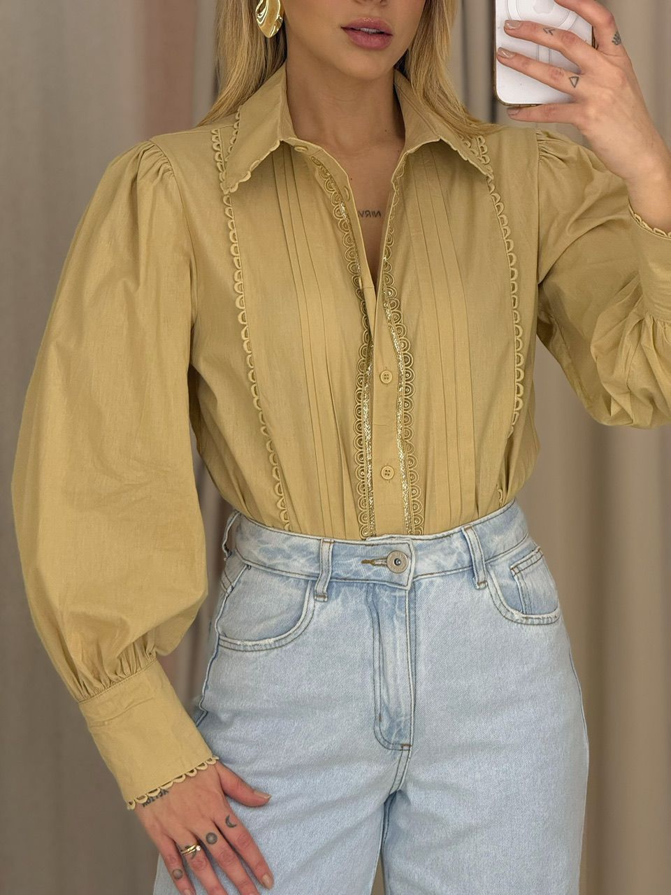 CAMISA GABI GUIPIR NUDE