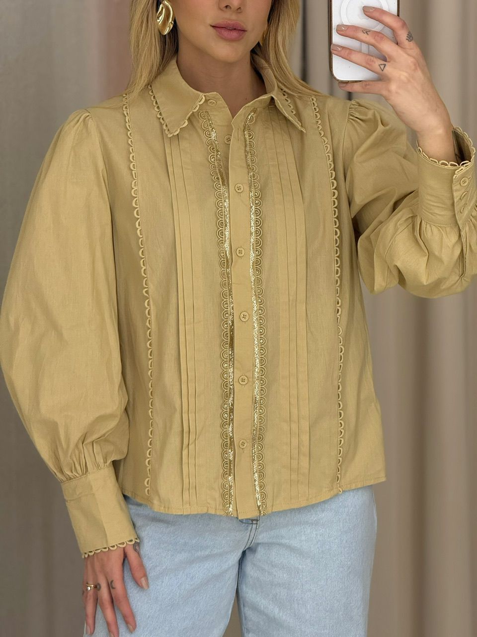 CAMISA GABI GUIPIR NUDE