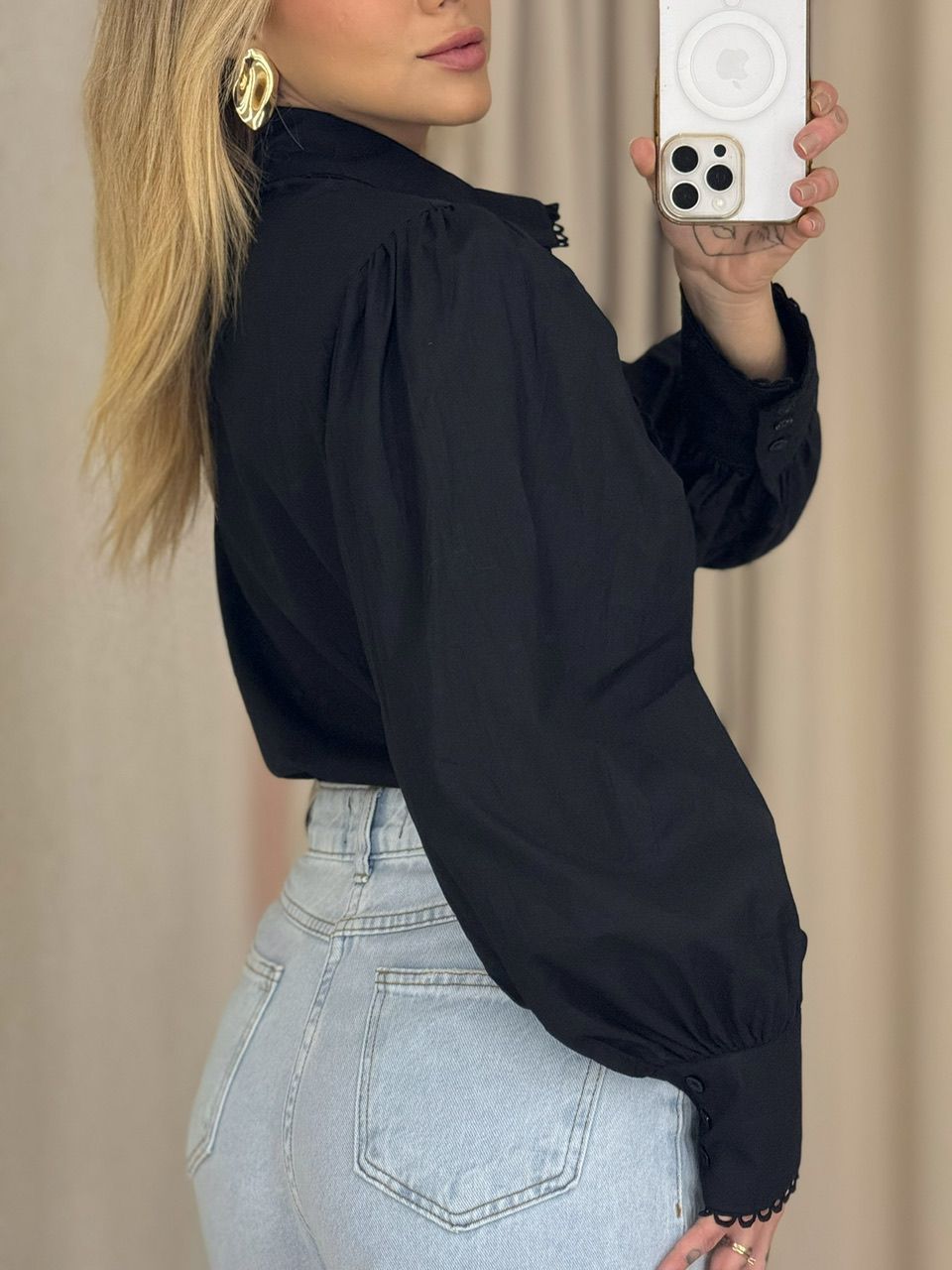 CAMISA GABI GUIPIR PRETA