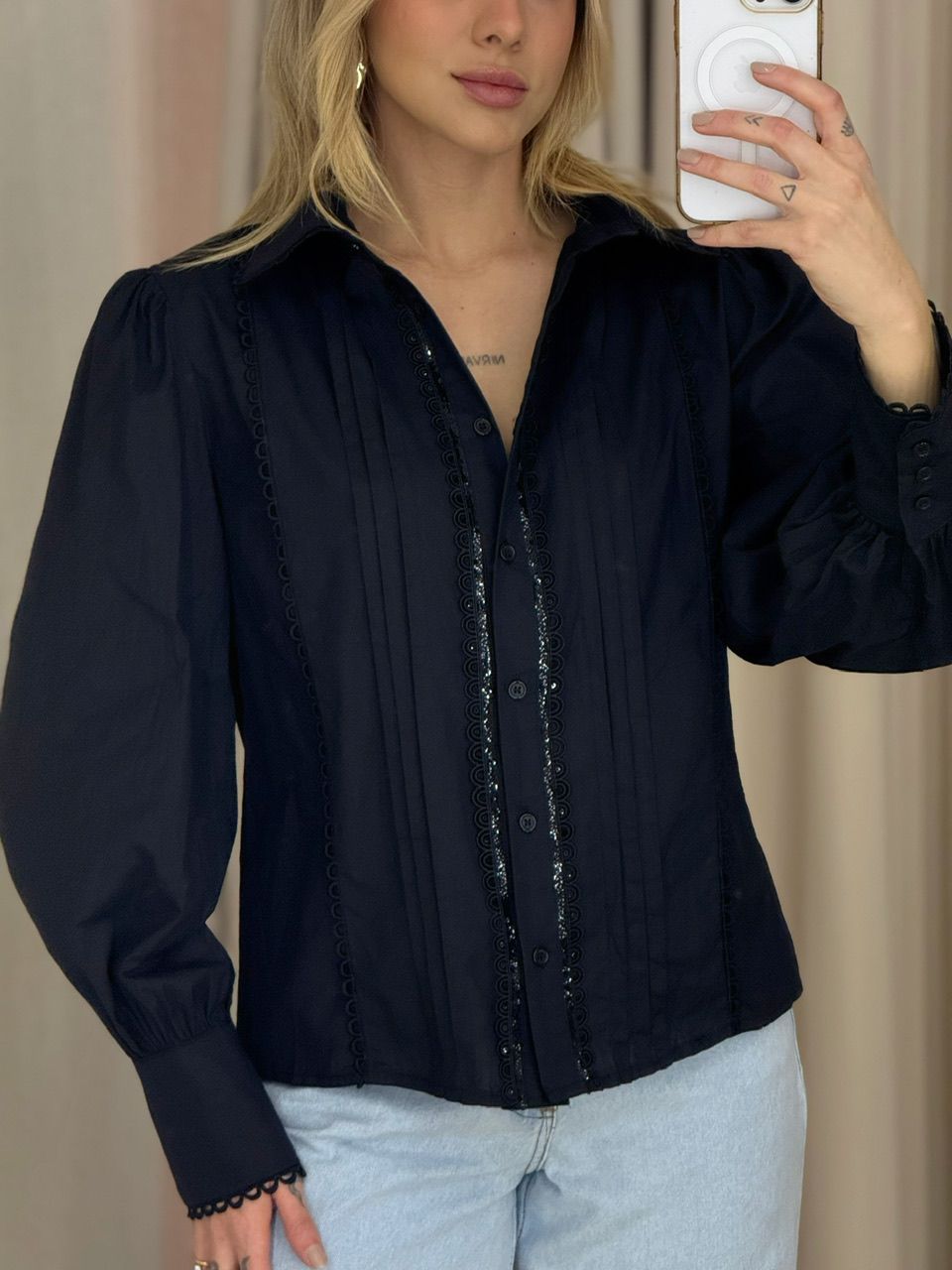 CAMISA GABI GUIPIR PRETA