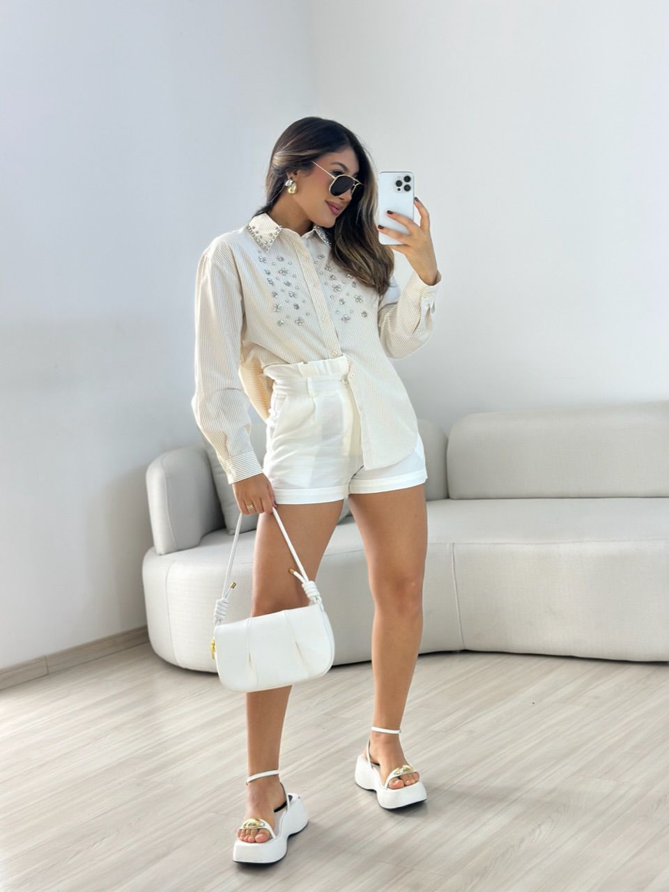 CAMISA JOICE BORDADA NUDE