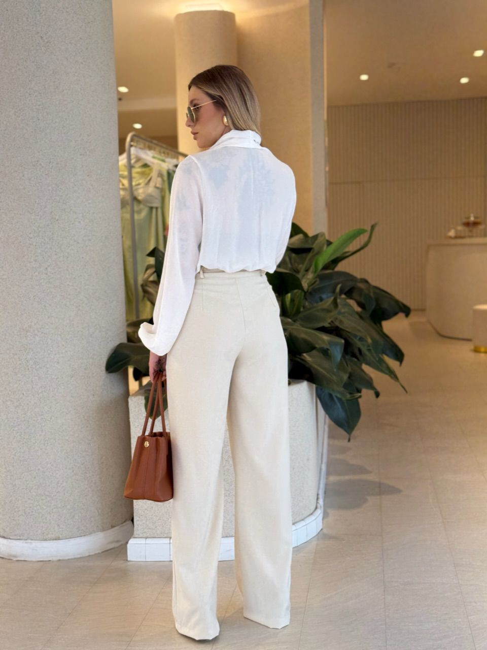 CALÇA ANA JULIA PANTALONA Areia
