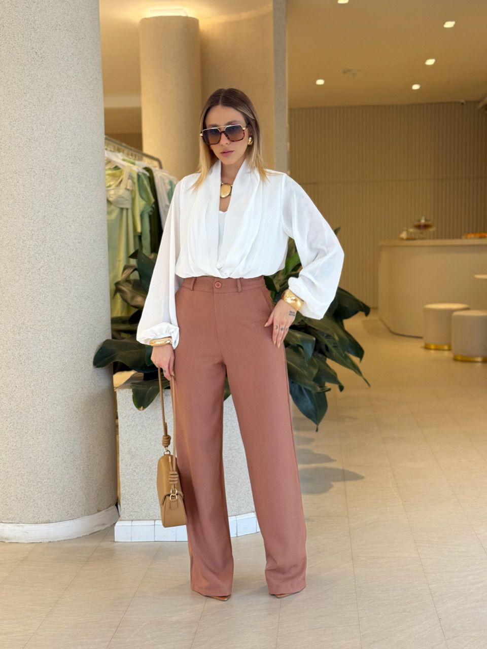 CALÇA ANA JULIA PANTALONA CAPUCCINO 