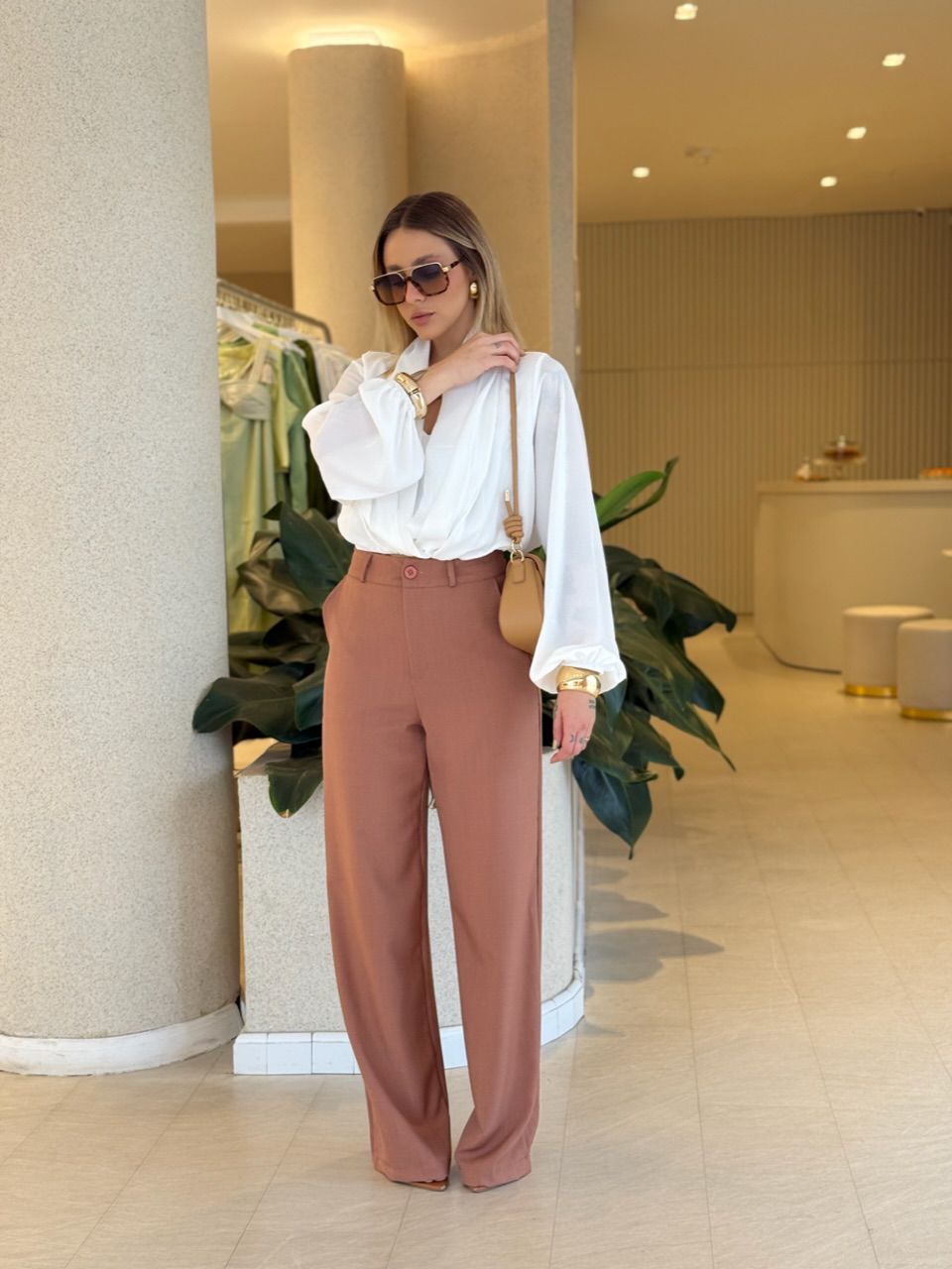 CALÇA ANA JULIA PANTALONA CAPUCCINO 