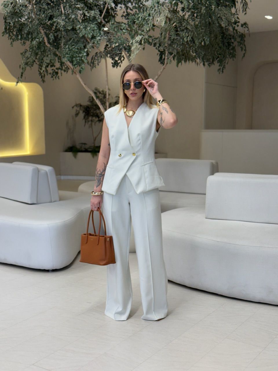 CONJUNTO MARCELLI CALÇA AREIA