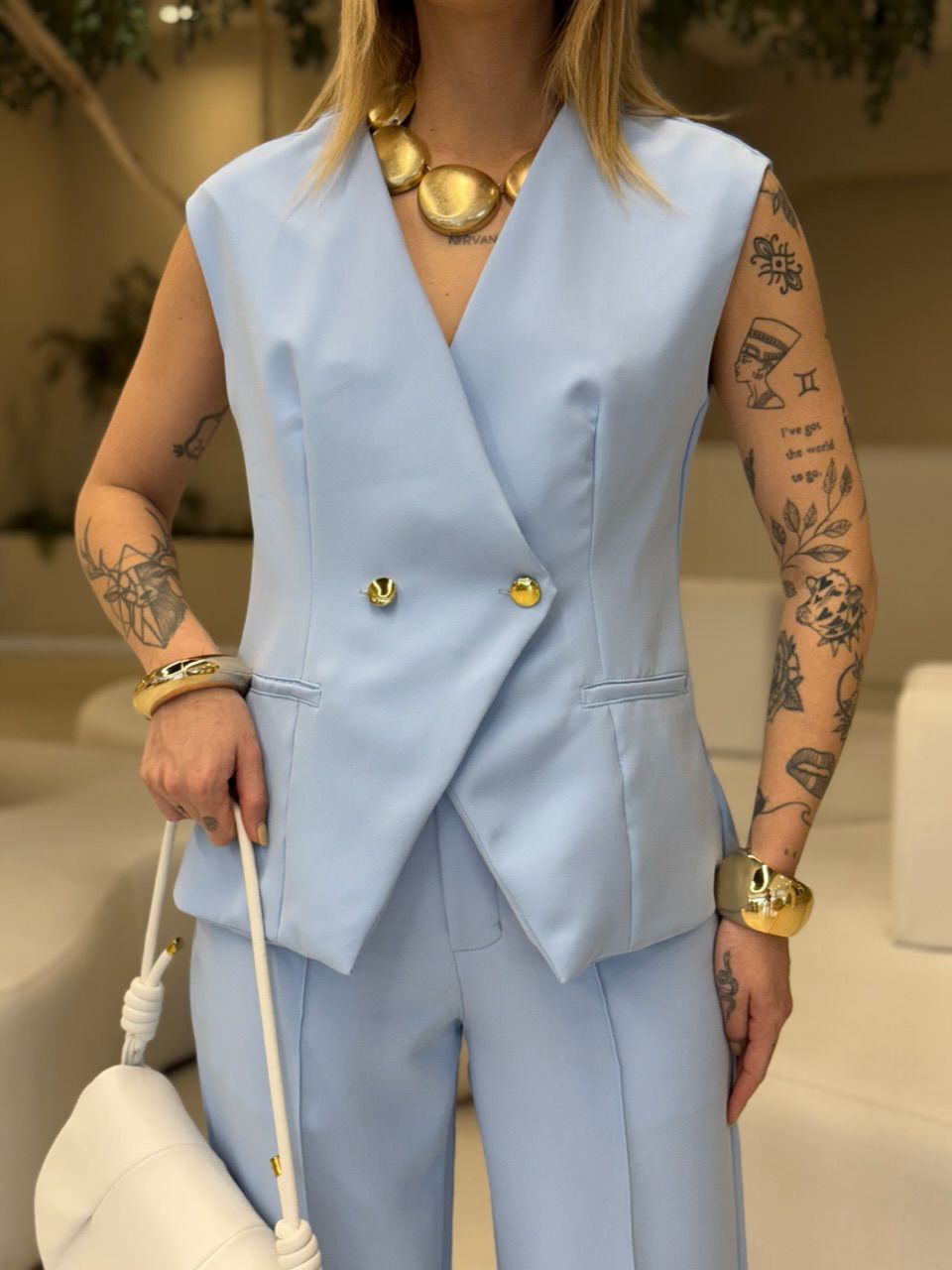 CONJUNTO MARCELLI CALÇA AZUL
