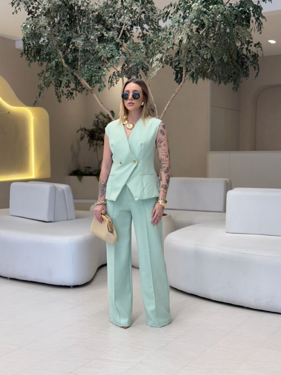 CONJUNTO MARCELLI CALÇA VERDE