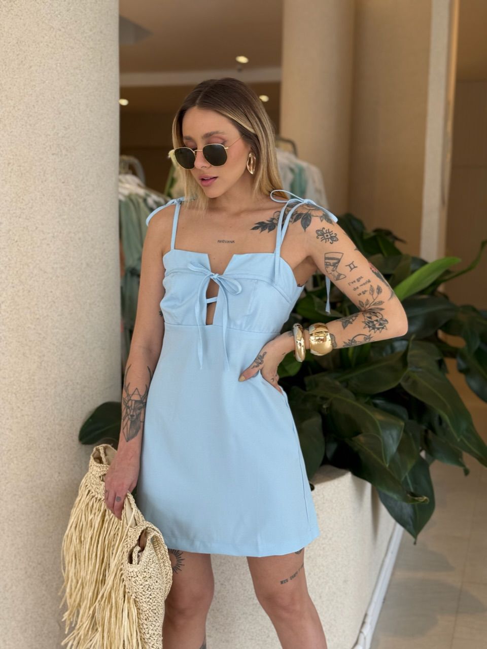 VESTIDO LUMA ALÇA BABY BLUE - 0068350365 - CAROLLA FERRARO