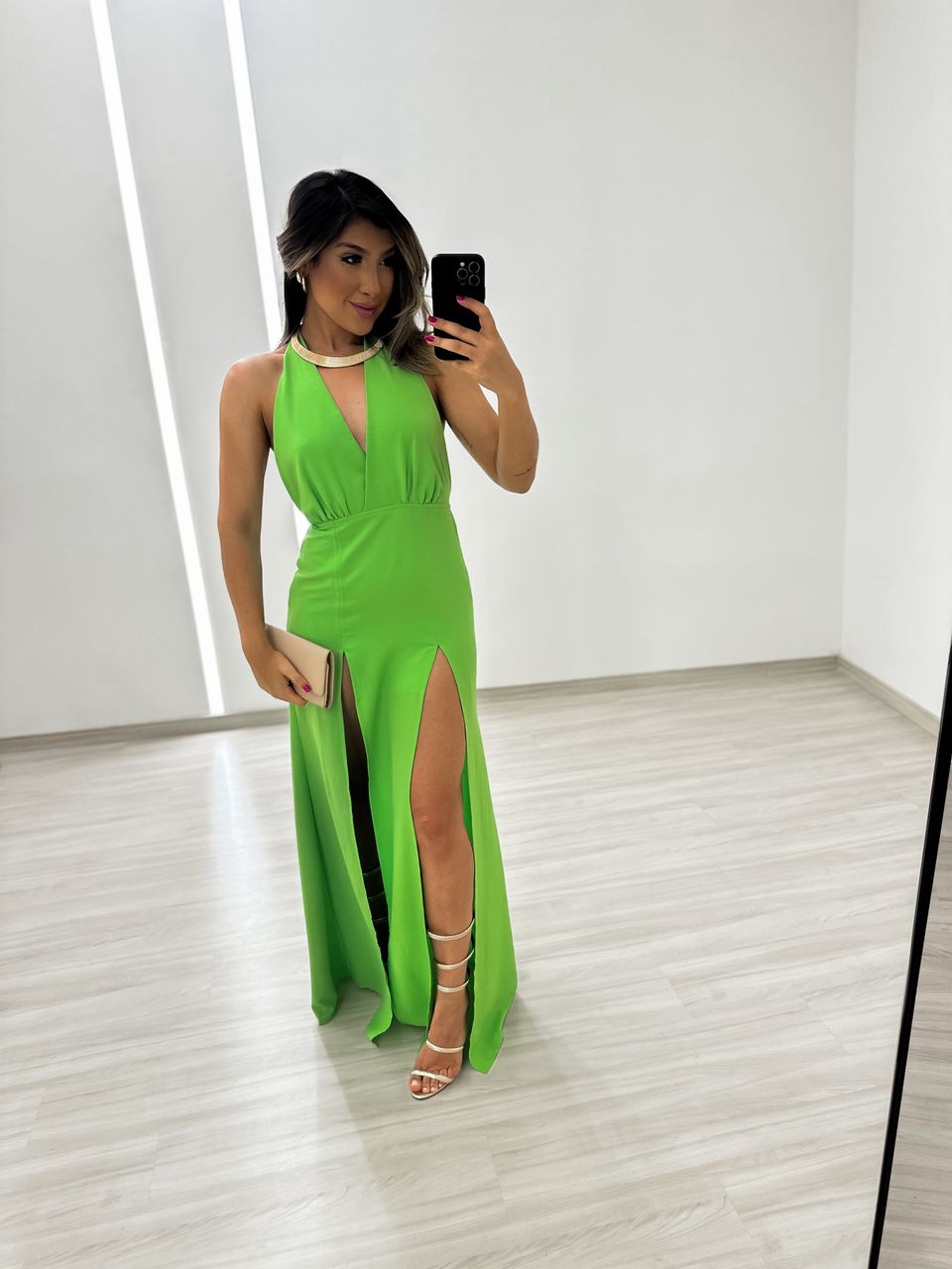VESTIDO EMANUELA VERDE - 0035540014 - CAROLLA FERRARO