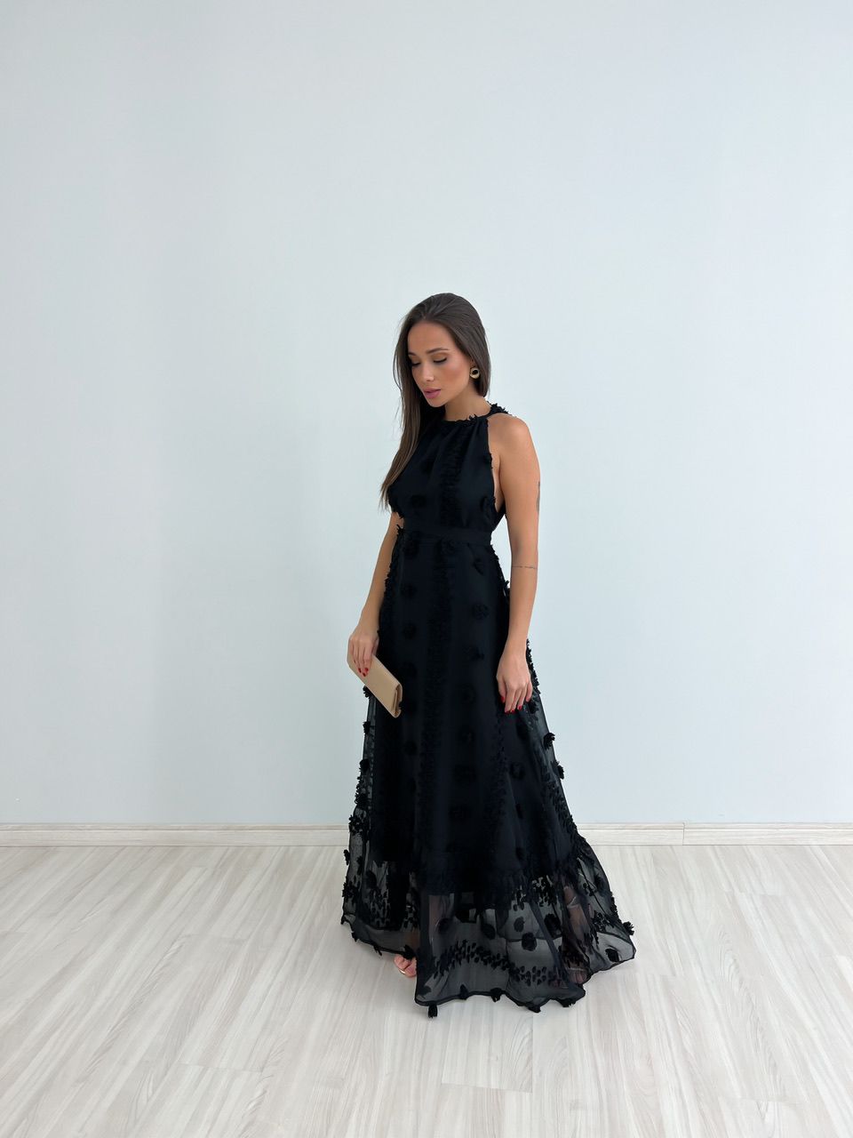 VESTIDO JULIE TULE PRETO - 0044880032 - CAROLLA FERRARO
