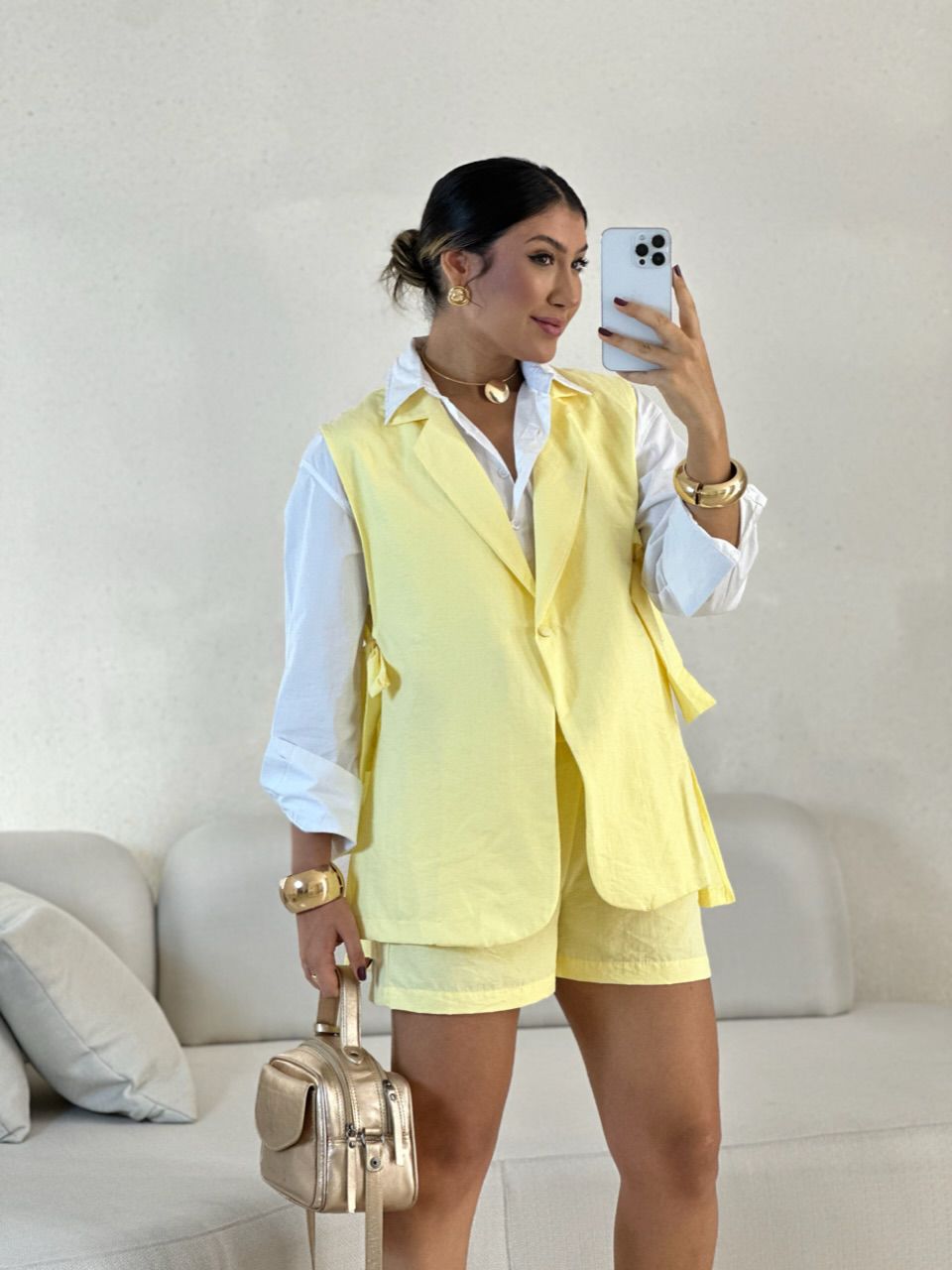 CONJUNTO DULCE SHORT AMARELO