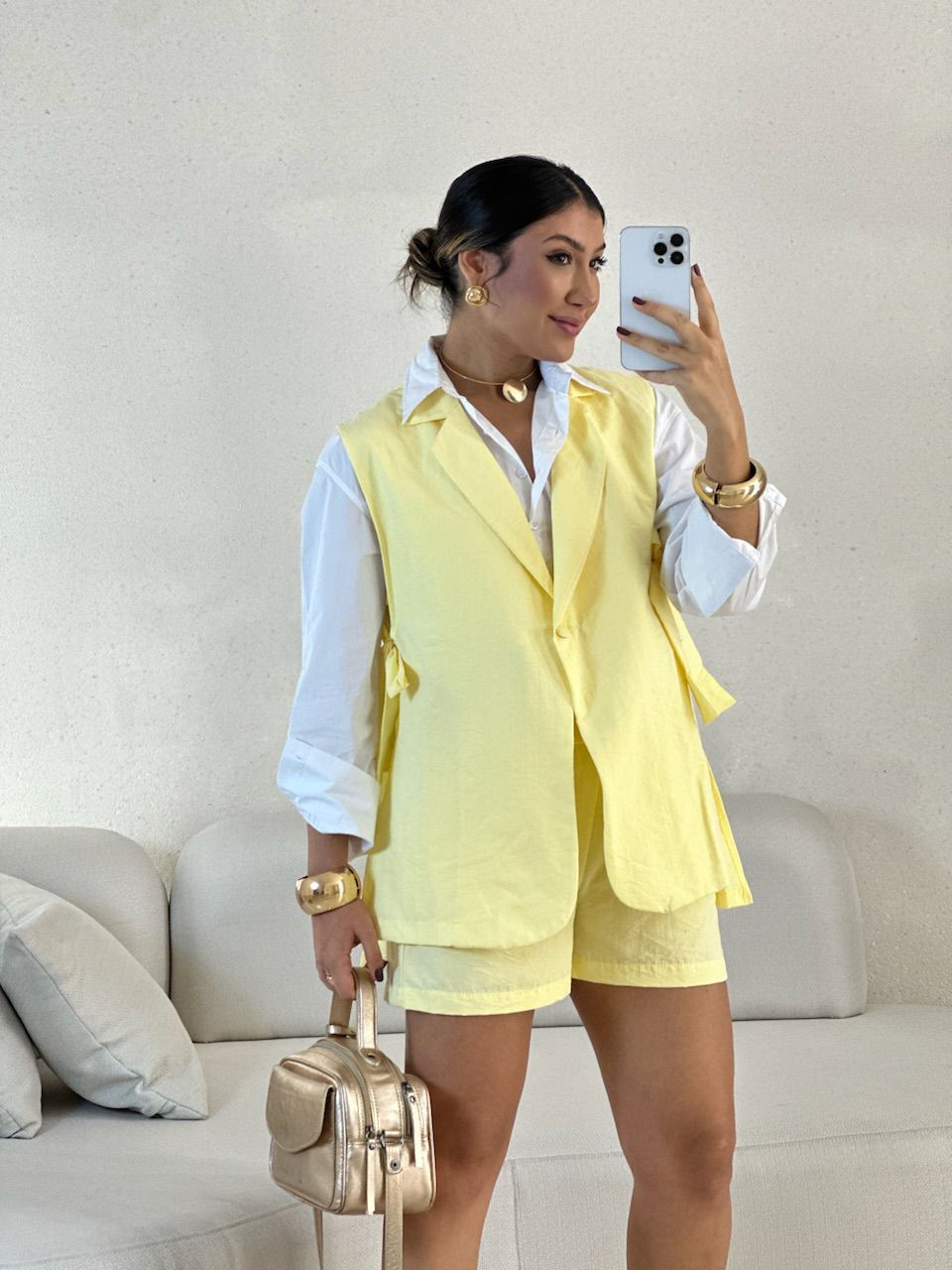 CONJUNTO DULCE SHORT AMARELO