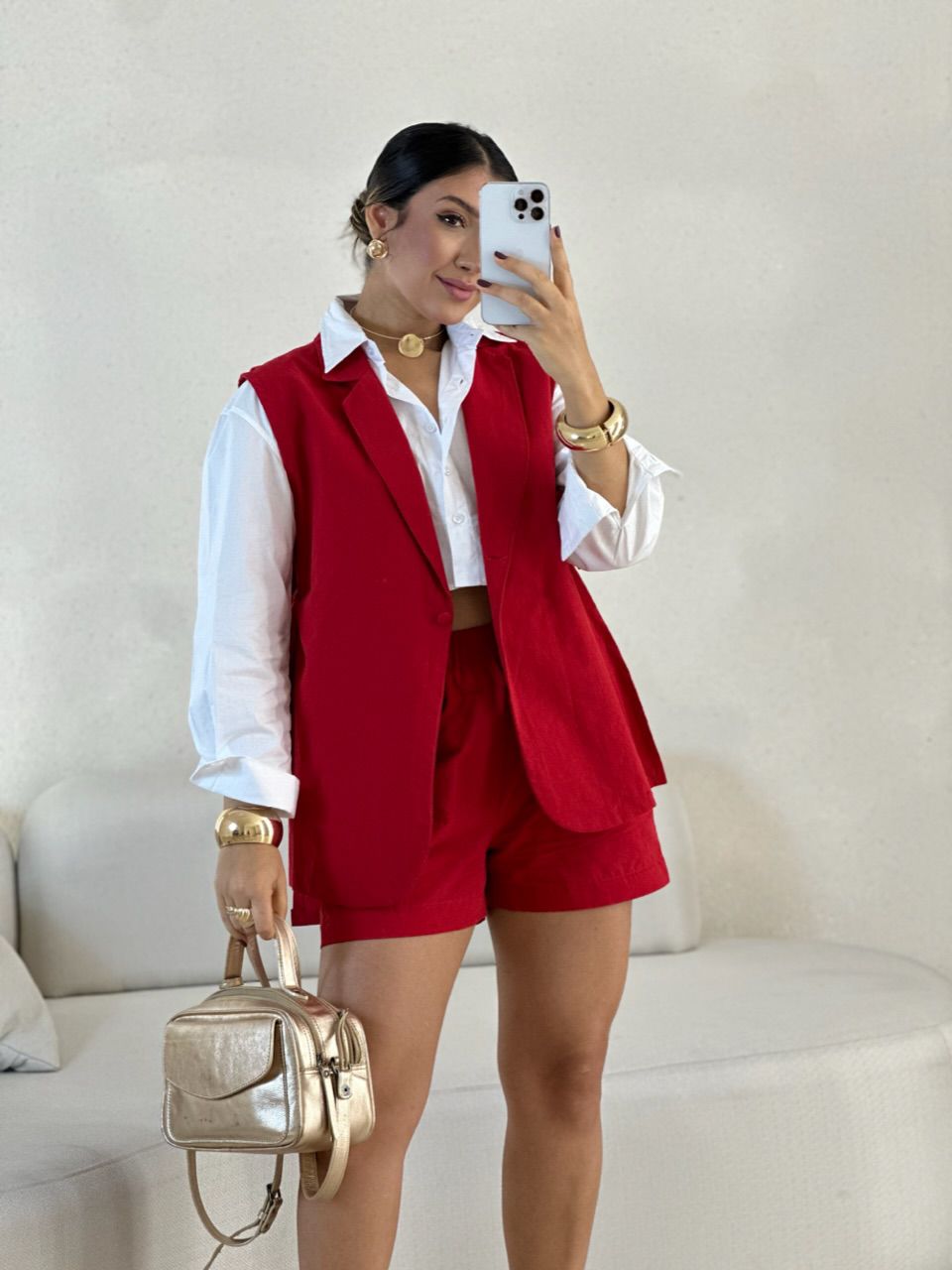 CONJUNTO DULCE SHORT VERMELHO