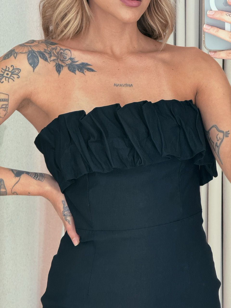 VESTIDO ELZA TOMARA QUE CAIA PRETO