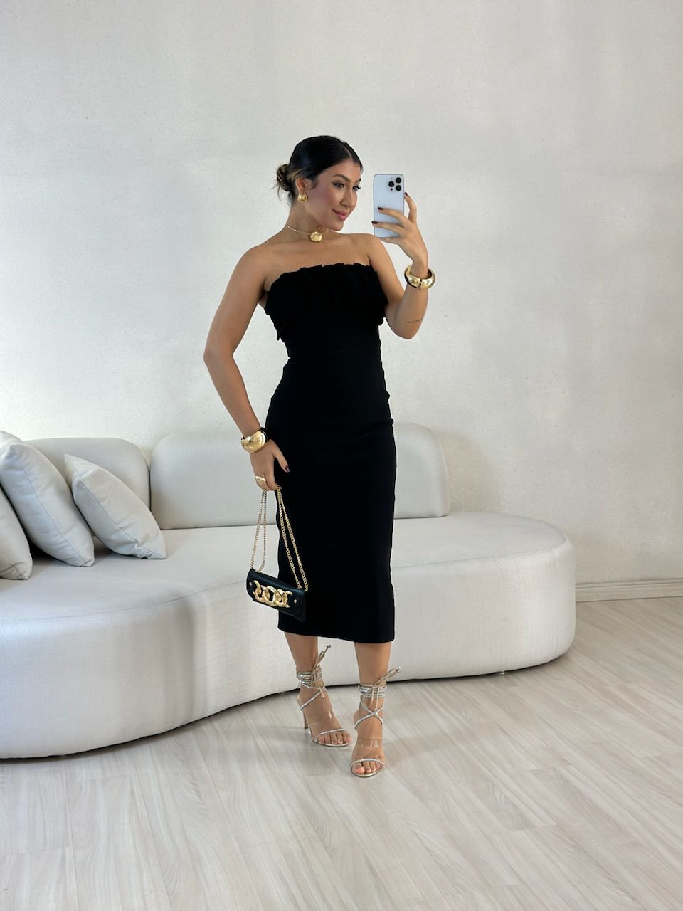 VESTIDO ELZA TOMARA QUE CAIA PRETO - 0058000032 - CAROLLA FERRARO