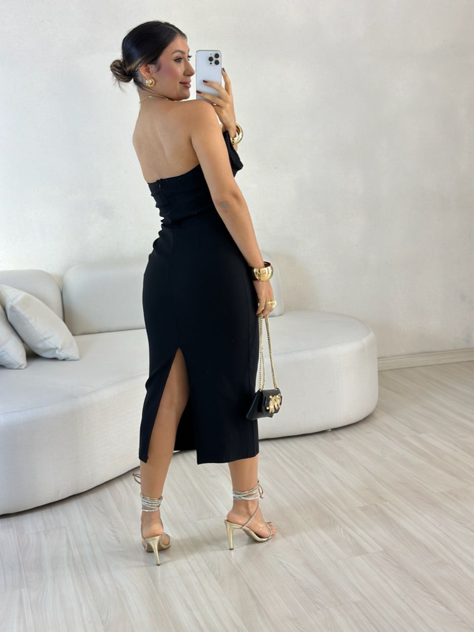 VESTIDO ELZA TOMARA QUE CAIA PRETO