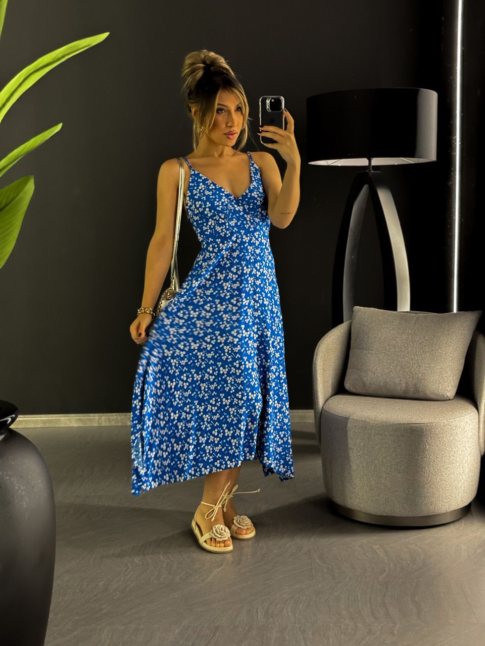 VESTIDO ANA CECÍLIA. 02 ALÇA azul