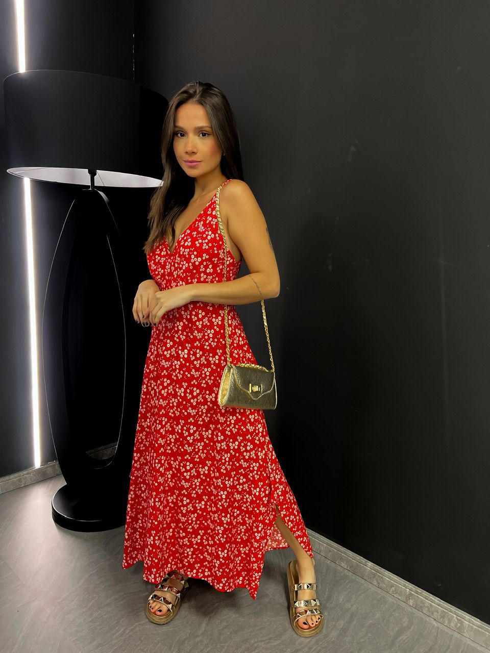 VESTIDO ANA CECÍLIA. 02 ALÇA vermelho