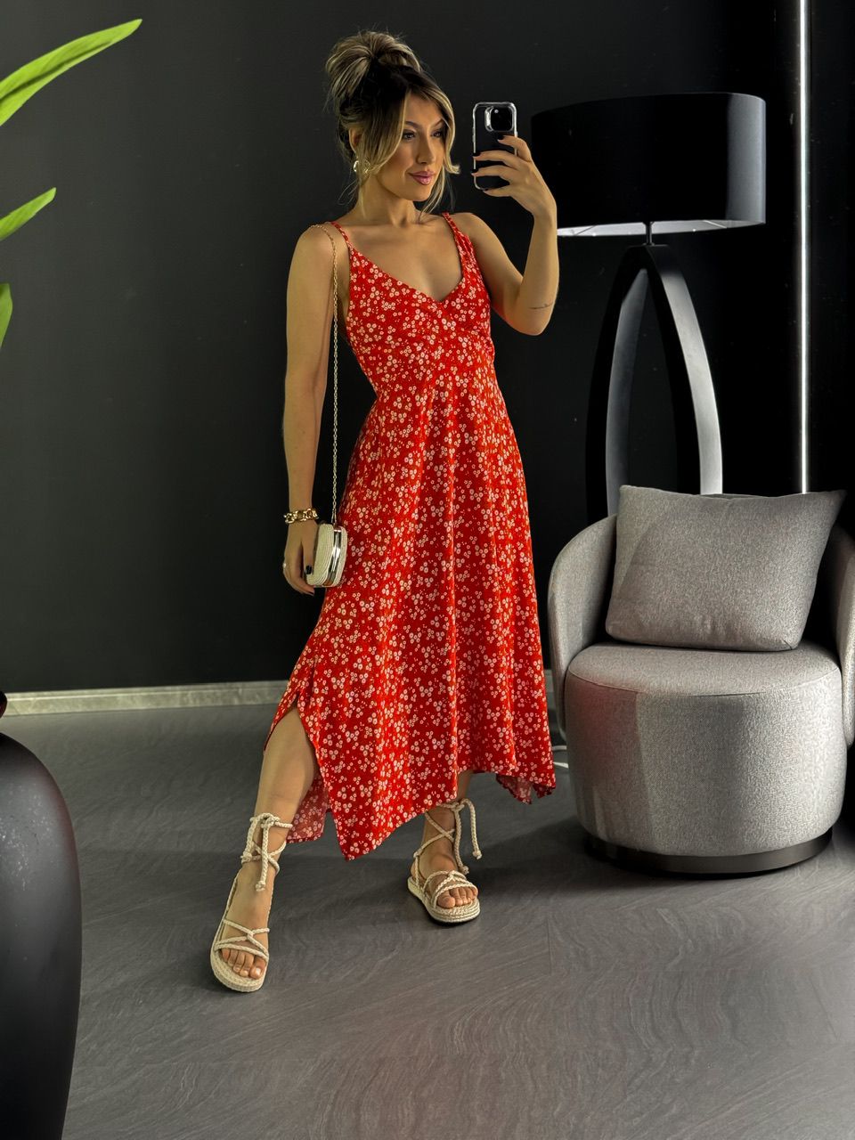 VESTIDO ANA CECÍLIA. 02 ALÇA vermelho