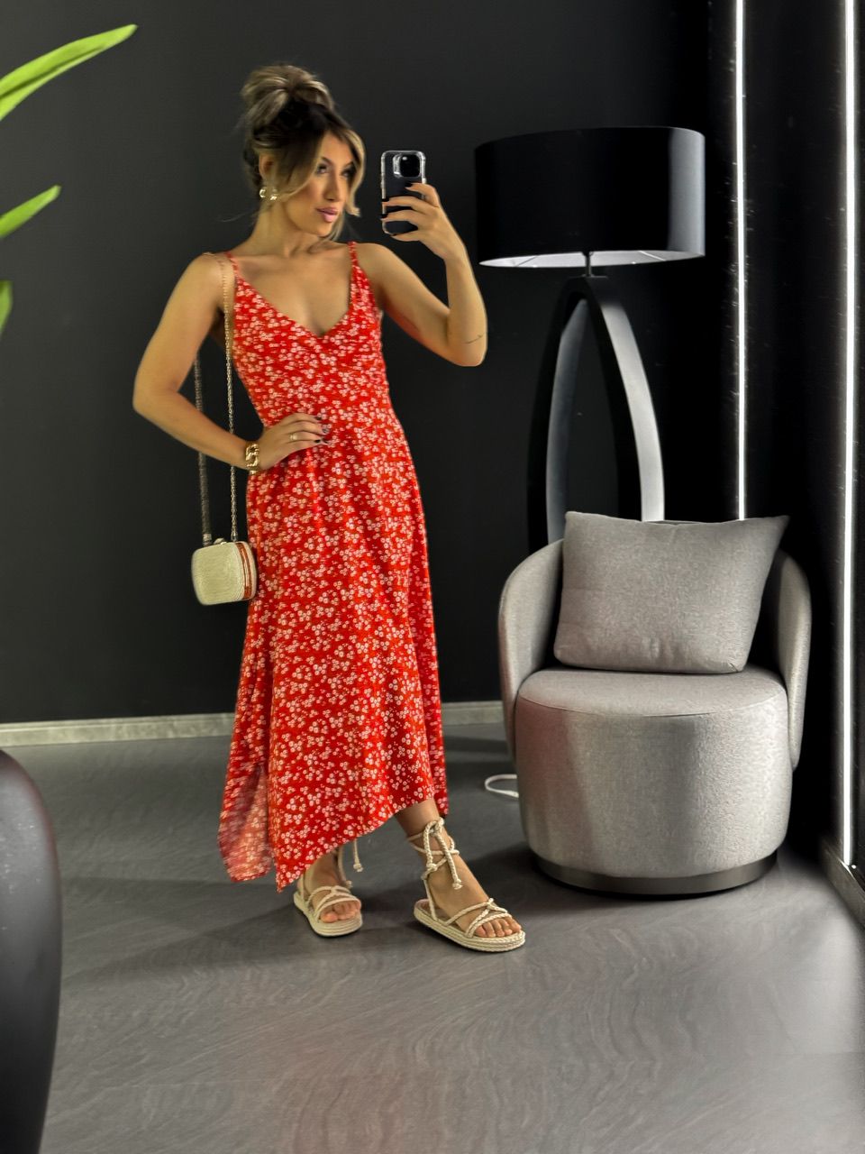VESTIDO ANA CECÍLIA. 02 ALÇA vermelho - 0046810006... - CAROLLA FERRARO