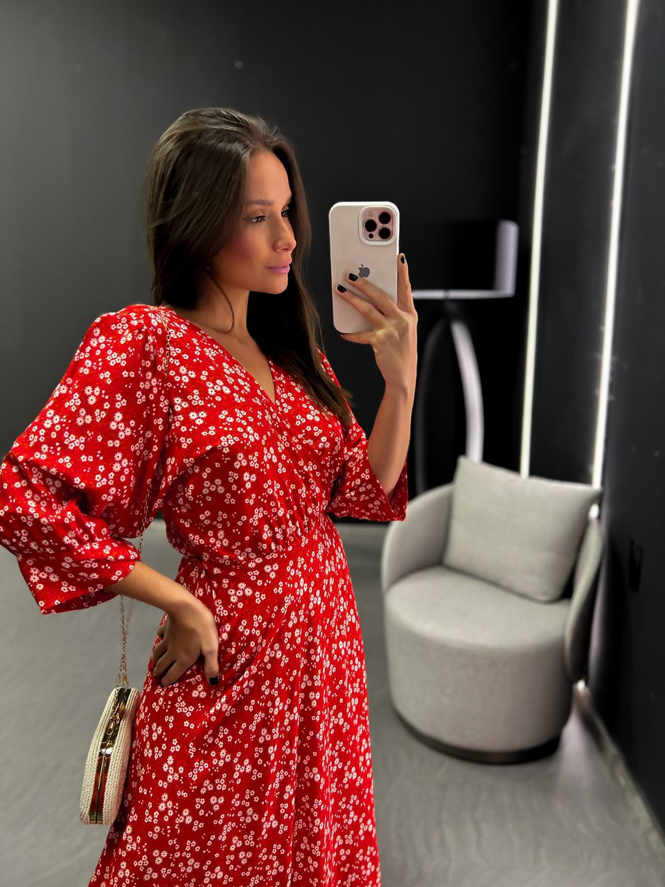VESTIDO FLOR PETÚNIA ENVELOPE VERMELHO