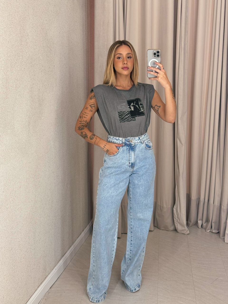BLUSA CAMILE MUSCLE Chumbo