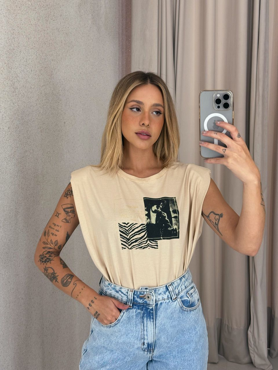 BLUSA CAMILE MUSCLE Nude - 0059000049 - CAROLLA FERRARO