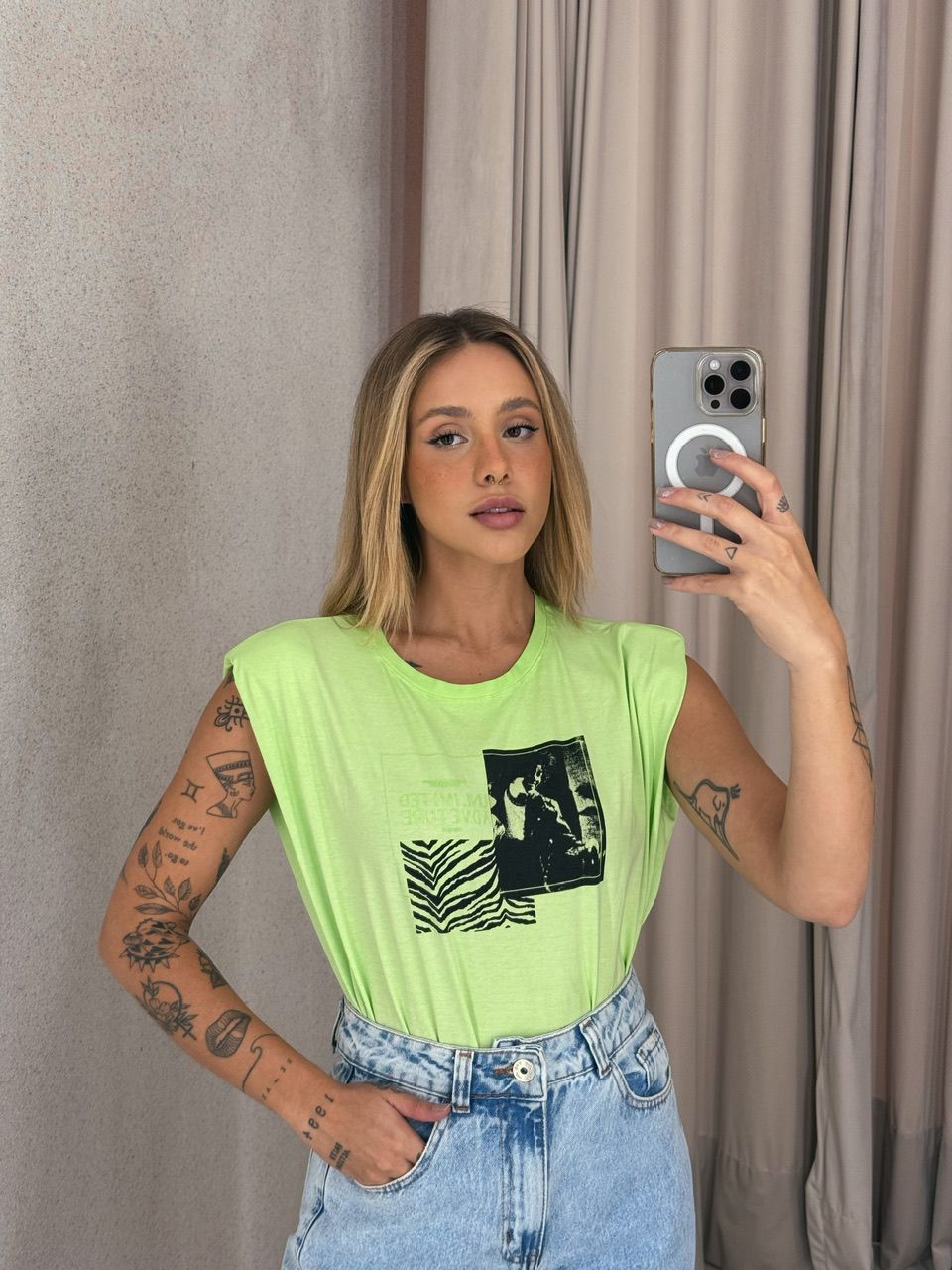 BLUSA CAMILE MUSCLE verde - 0059000014 - CAROLLA FERRARO