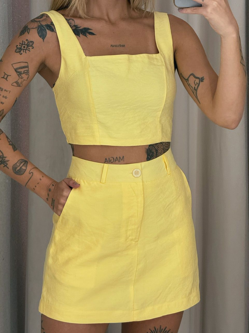 CONJUNTO MAGALI TOP Amarelo