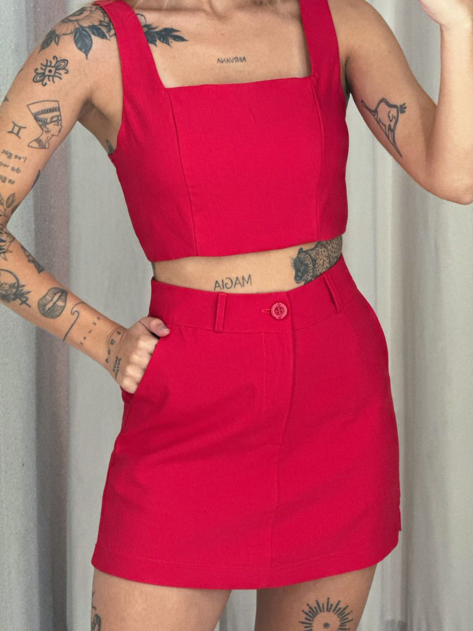 CONJUNTO MAGALI TOP vermelho