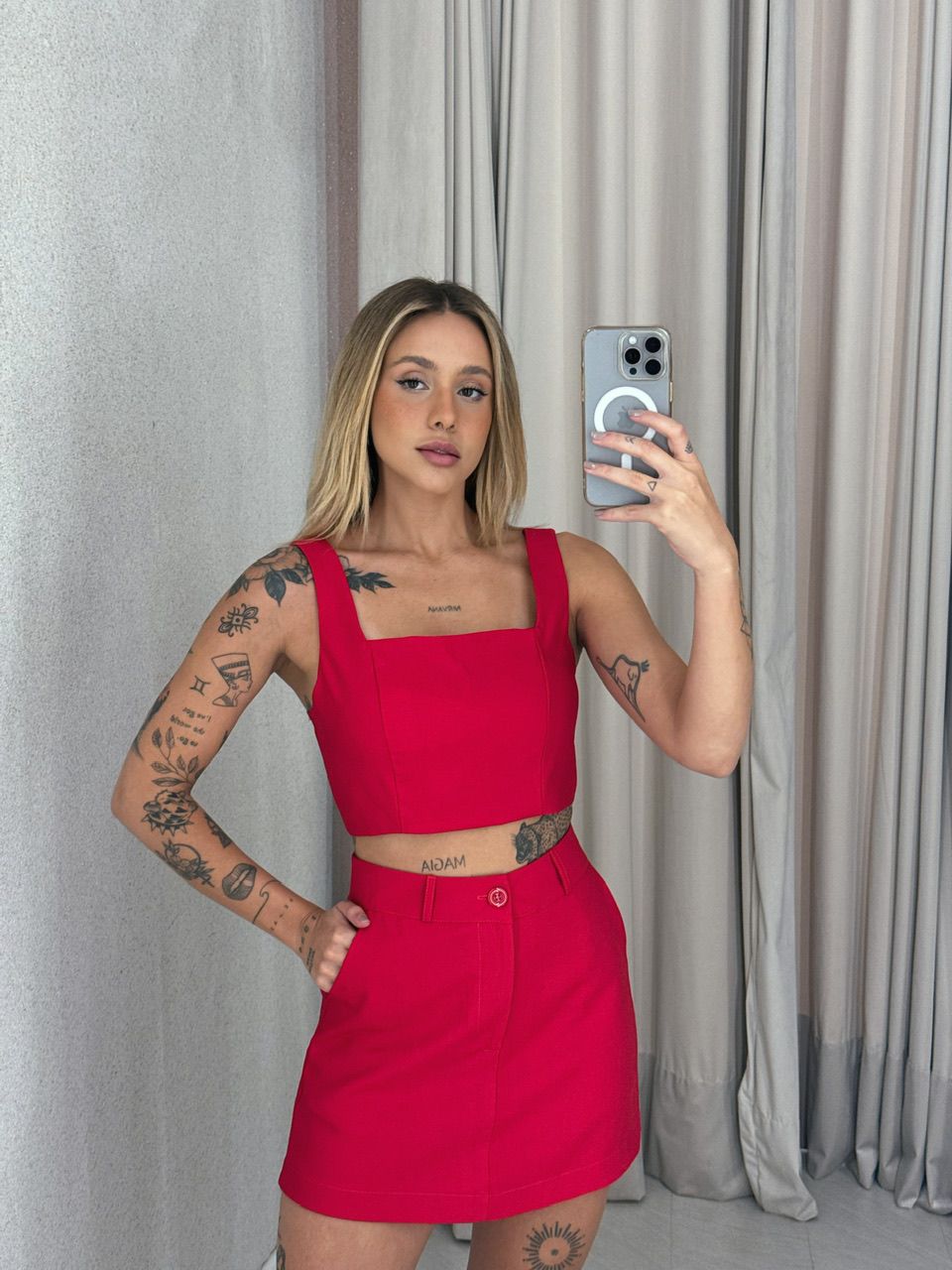 CONJUNTO MAGALI TOP vermelho