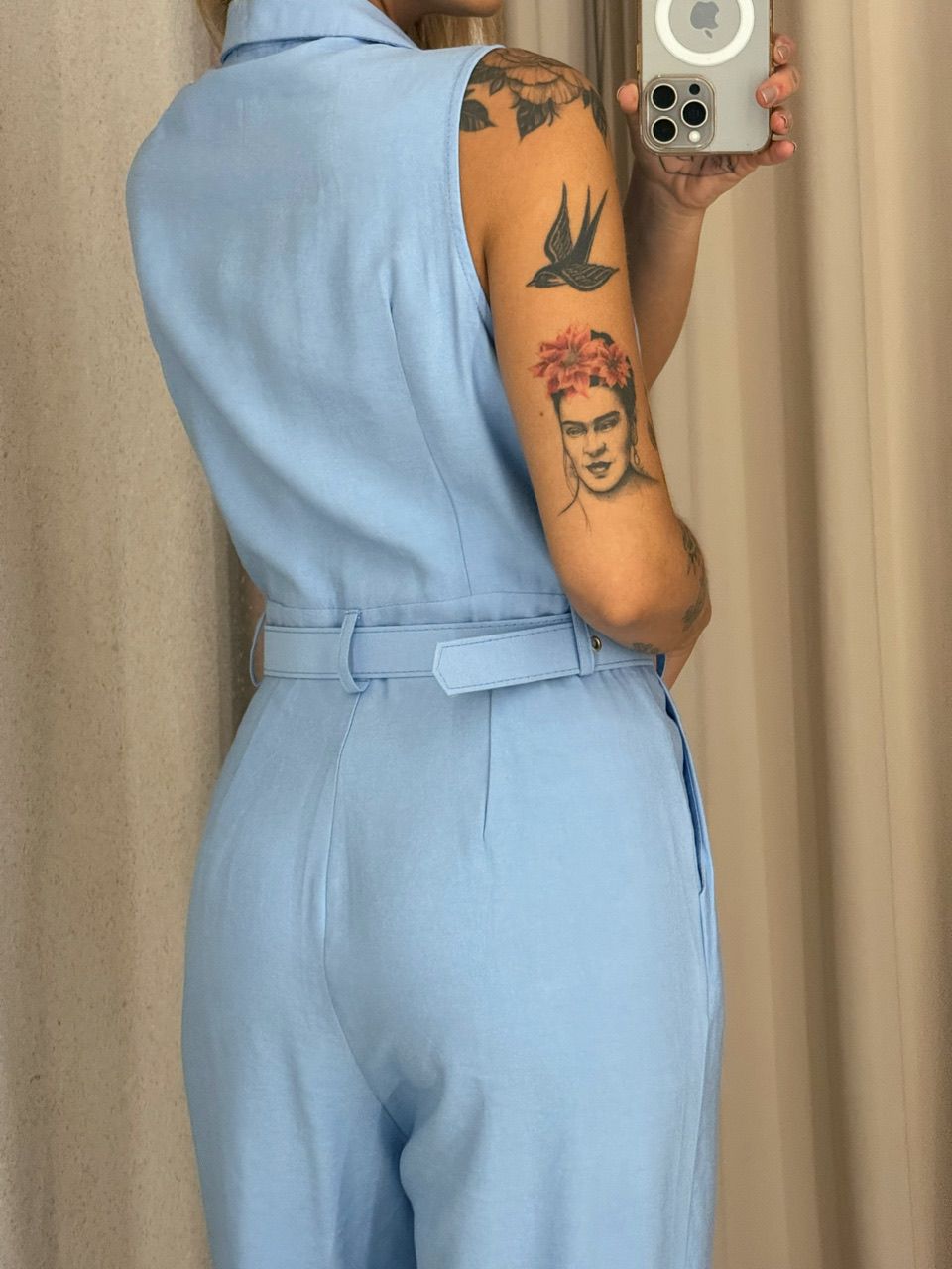 MACACÃO NATASHA CINTO AZUL