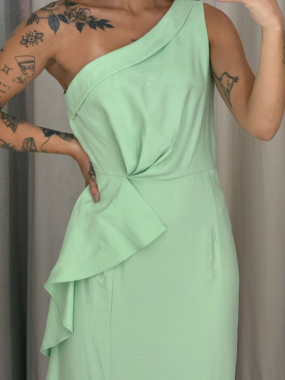 VESTIDO SILVANA NULA MANGA VERDE