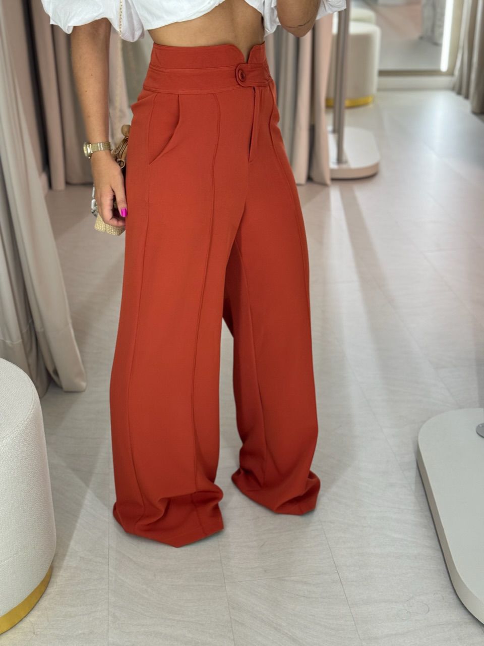 CALÇA LETÍCIA PANTALONA TERRA COTA 