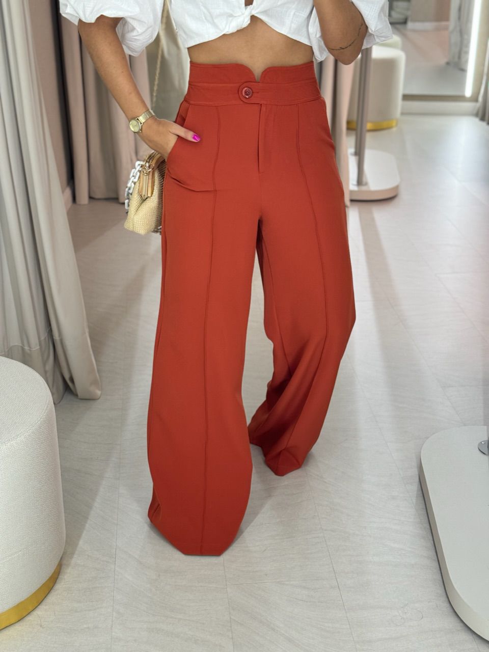 CALÇA LETÍCIA PANTALONA TERRA COTA 