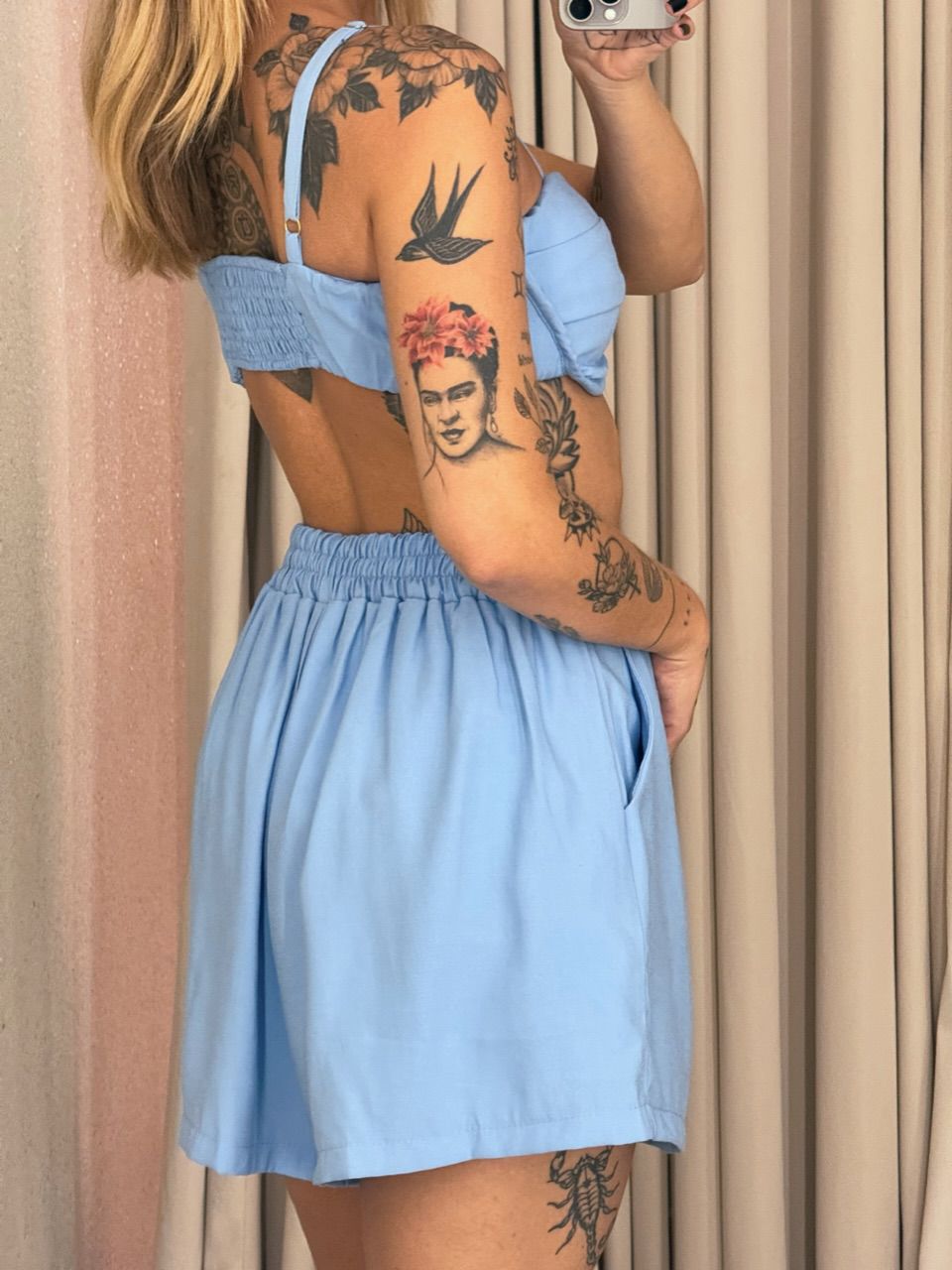 CONJUNTO PAULA TOP Kimono azul