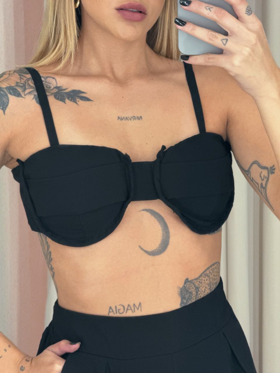 CONJUNTO PAULA TOP Kimono preto