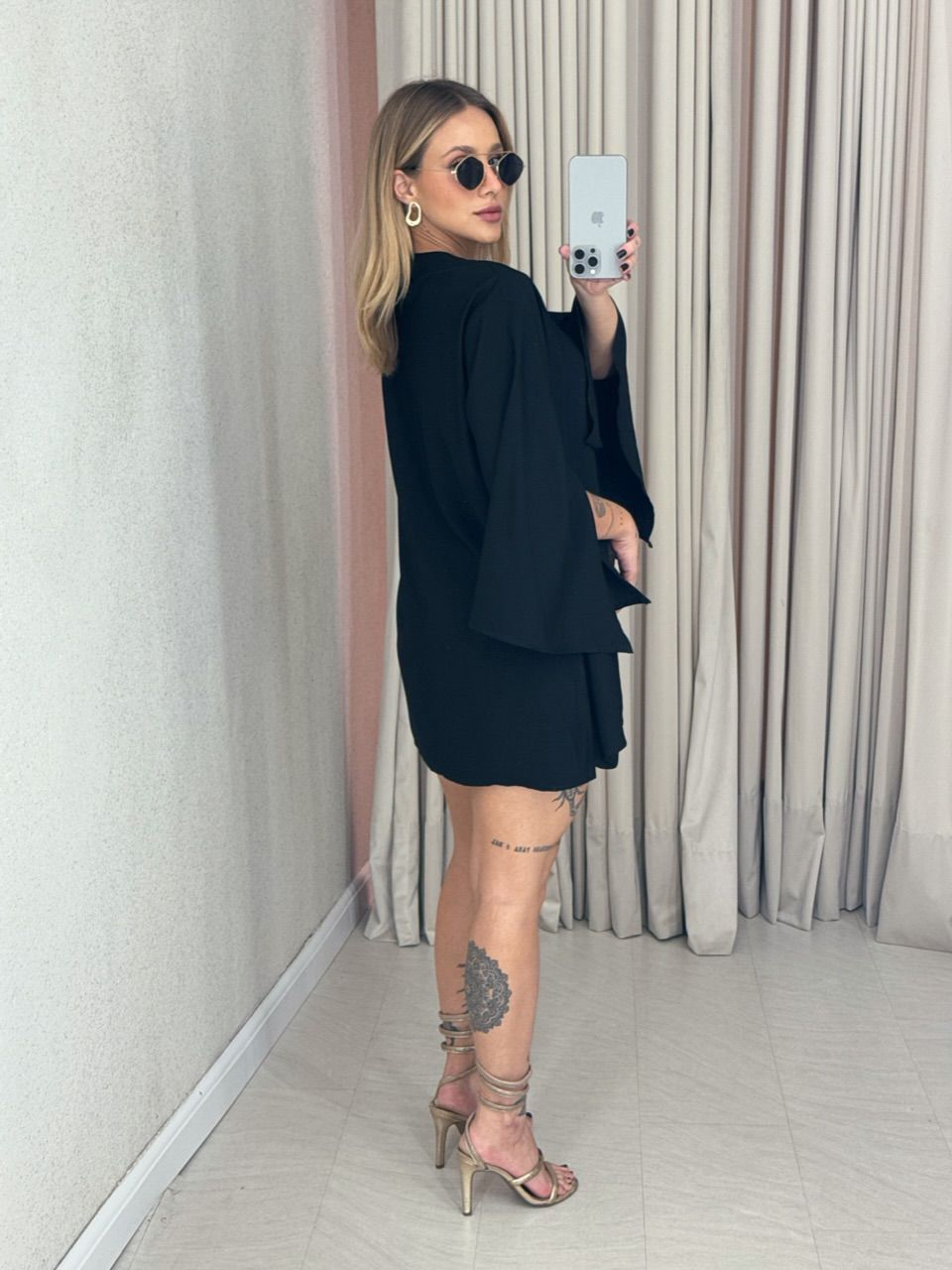 CONJUNTO PAULA TOP Kimono preto