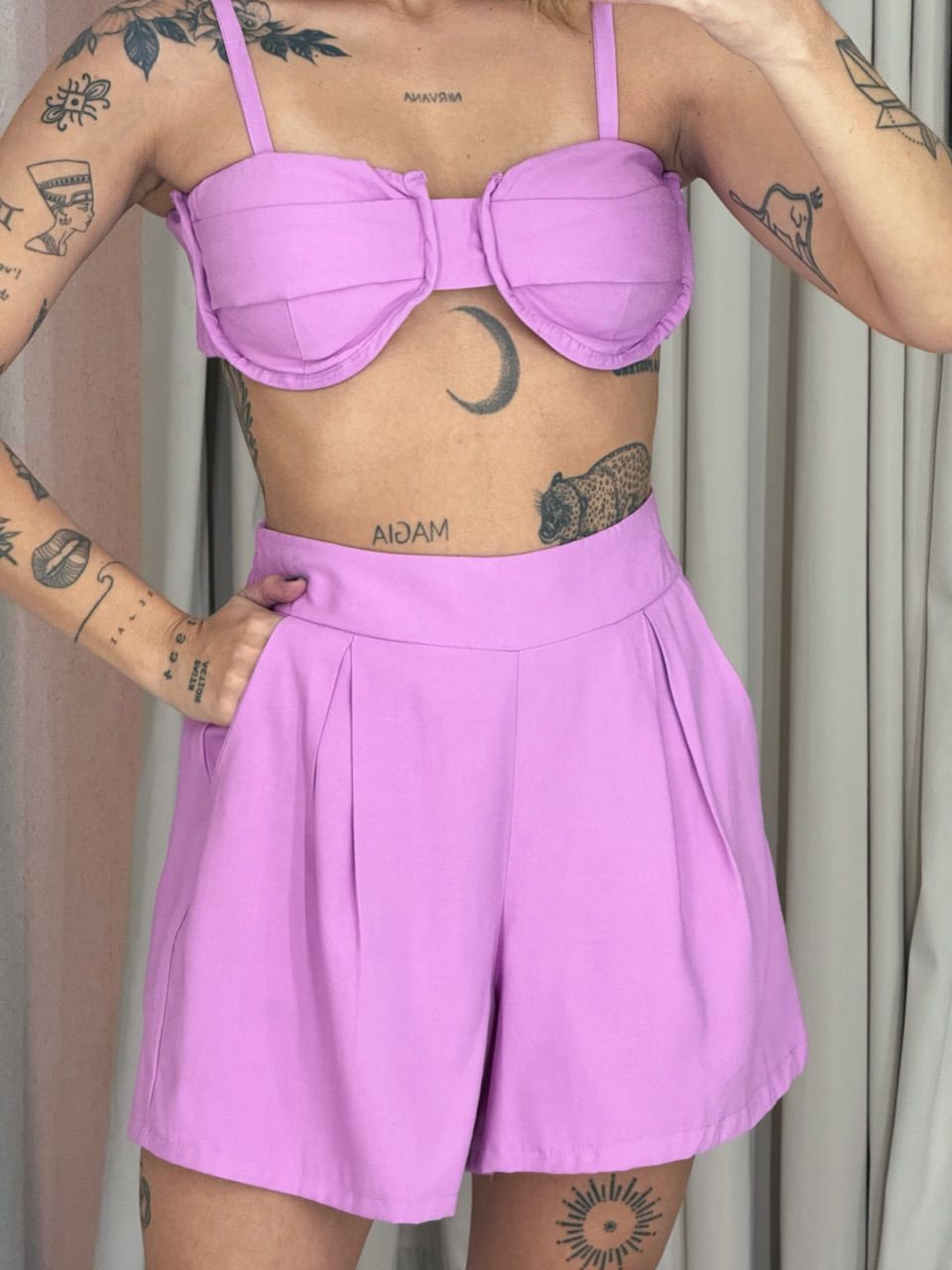 CONJUNTO PAULA TOP Kimono Rosa