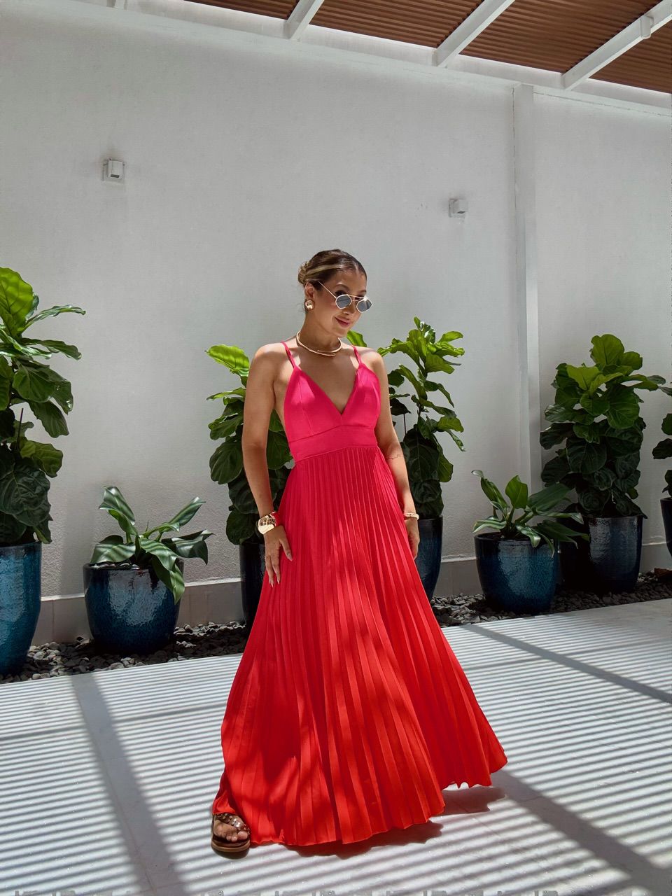VESTIDO LEBLON PLISSADO PINK