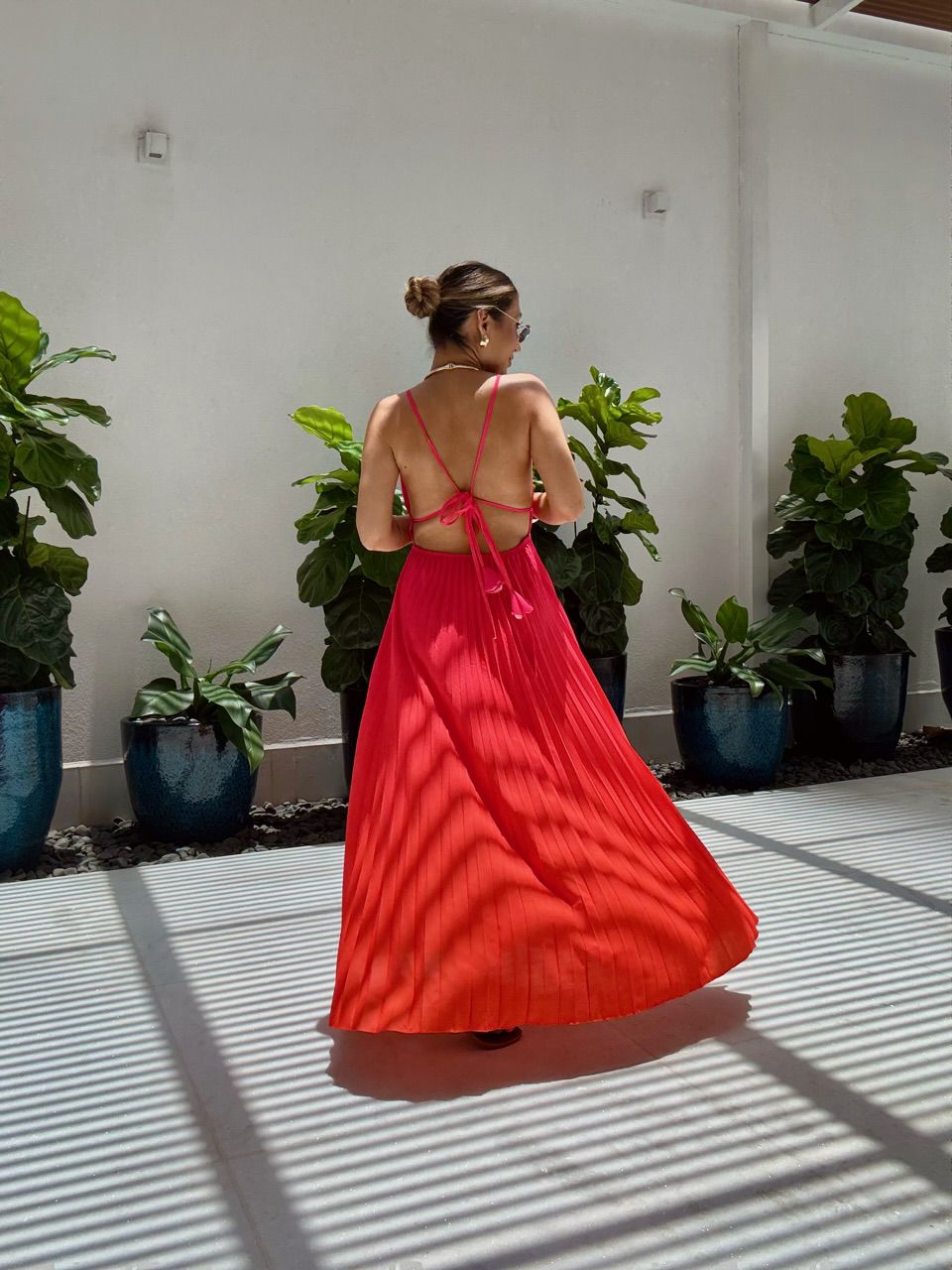 VESTIDO LEBLON PLISSADO PINK