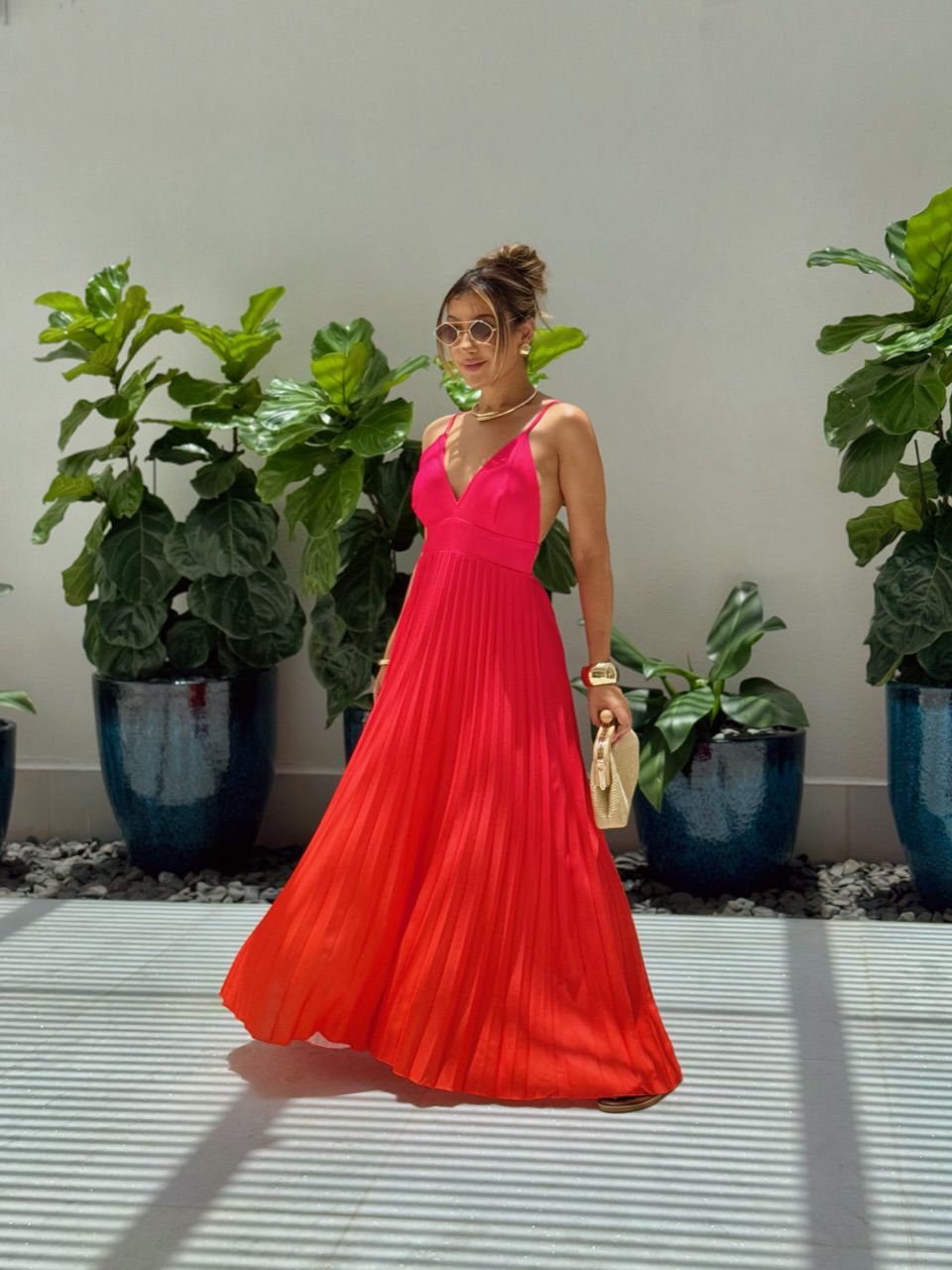 VESTIDO LEBLON PLISSADO PINK
